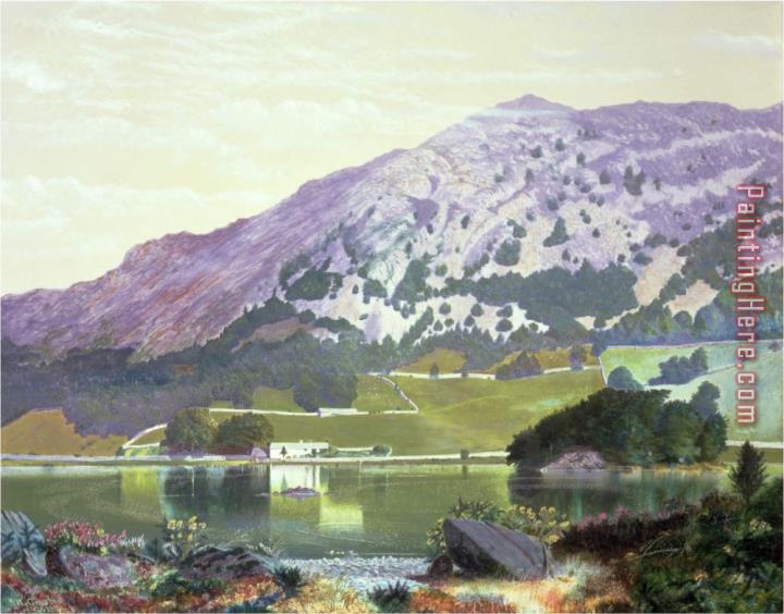 John Atkinson Grimshaw Nab Scar From The South Side of Rydal Water Heather in Bloom September 1864